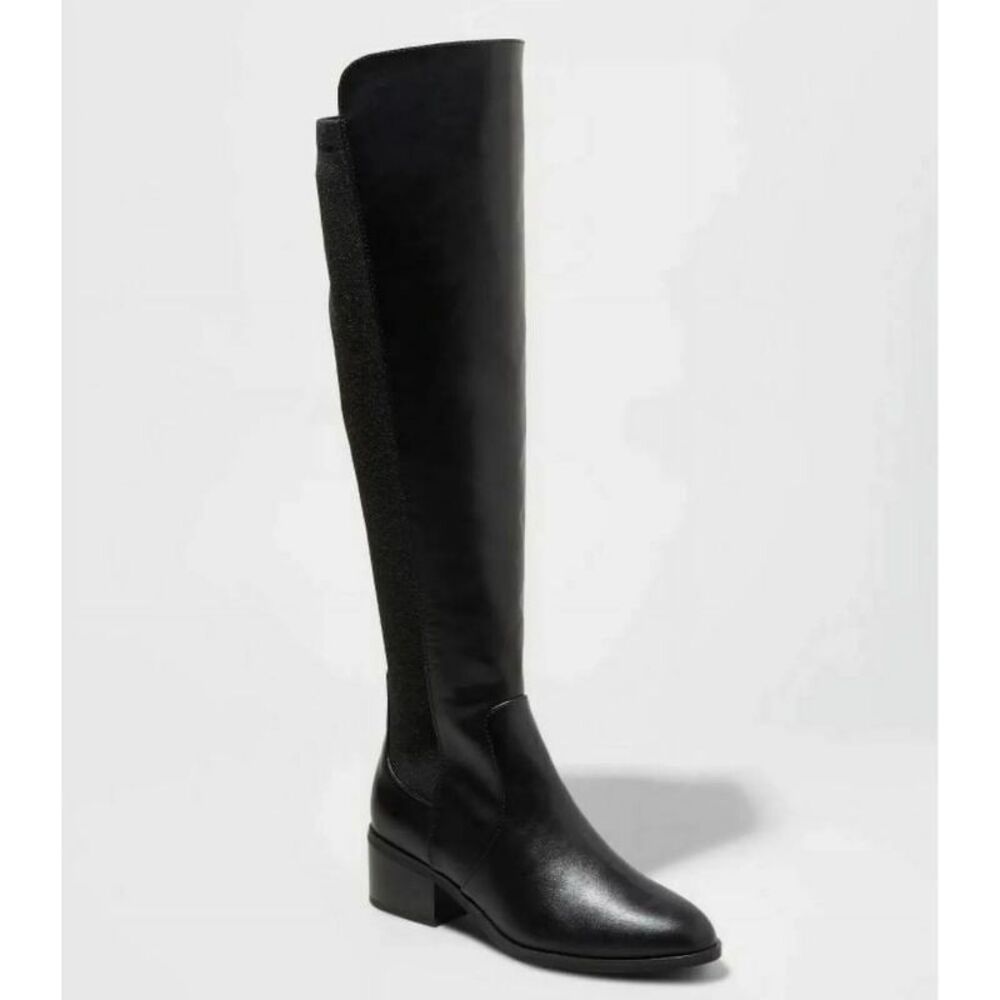 a new day Black Over the Knee Boots